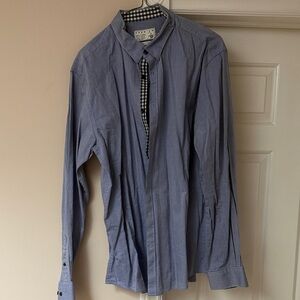 Jack and Jones Men's Blue Long-Sleeve Button Shirt